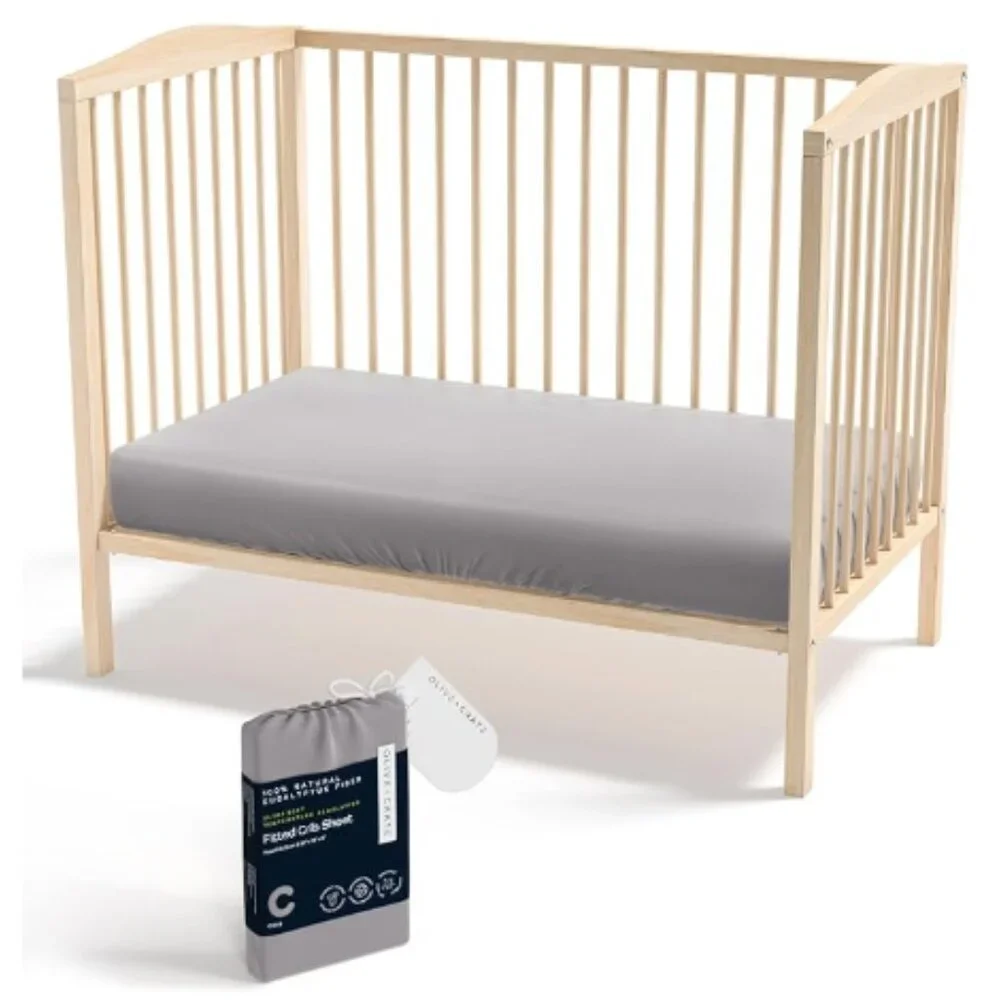 Eucalyptus Crib Sheet – Baby/Toddler – Cooling, Soft, 100% TENCEL – Olive Crate